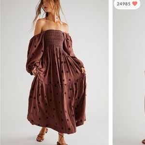 Free People Dahlia Embroidered Maxi Dress